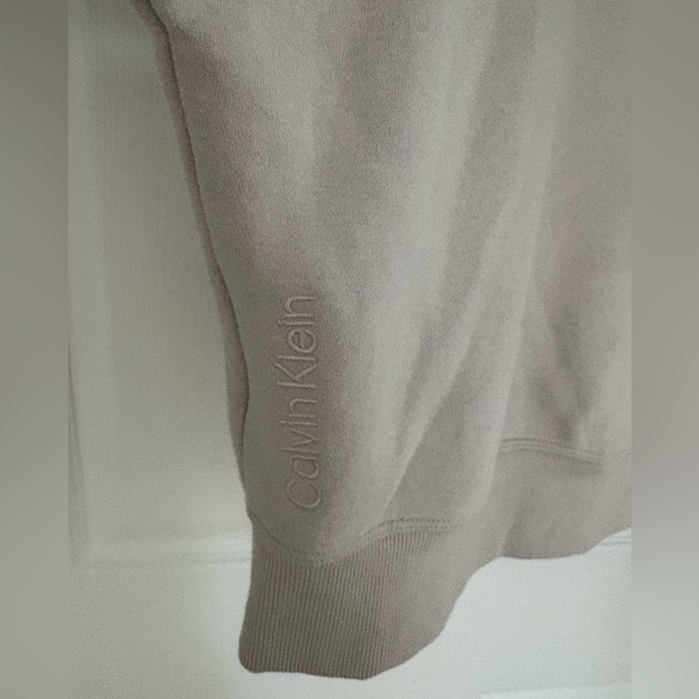 Calvin Klein Performance Cream/Beige Zip-Up Oversized Hoodie - size L - Picture 3 of 4